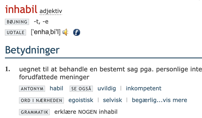 Det er okay at være inhabil